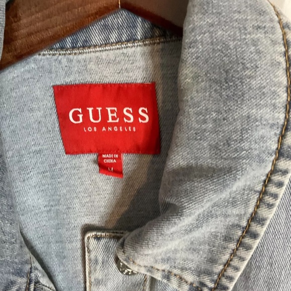 Guess Blue Jean Jacket Womens Size Medium - Picture 7 of 9
